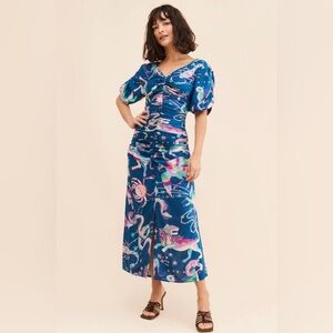 BANJANAN Skylar Ruched Dress / Size Small /